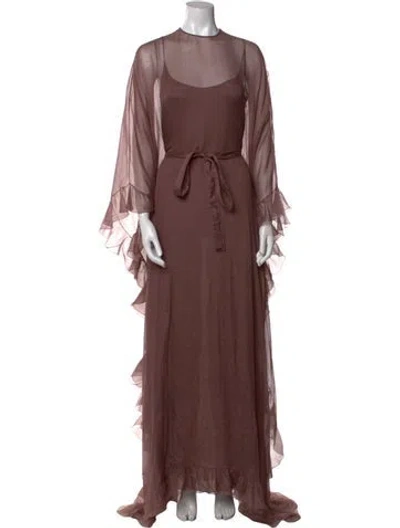Pre-owned Dior Silk Long Dress In Neutral