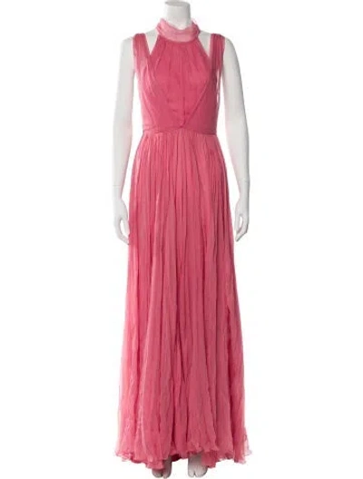 Pre-owned Dior Silk Long Dress In Pink