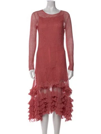 Pre-owned Dior Silk Long Dress W/ Tags In Pink