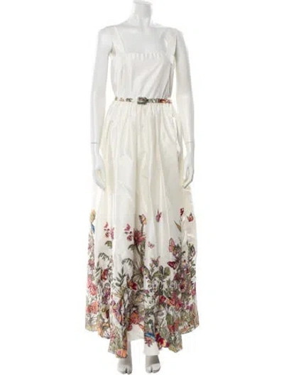 Pre-owned Dior Silk Long Dress In White