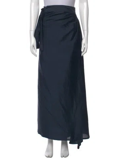 Pre-owned Dior Silk Long Skirt In Blue
