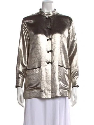Pre-owned Dior Silk Long Sleeve Top