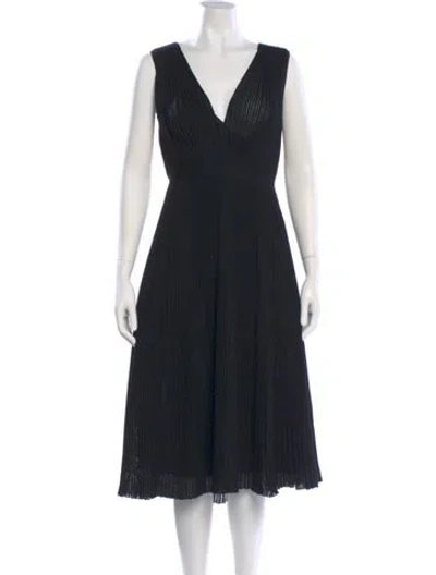 Pre-owned Dior Silk Midi Length Dress In Black