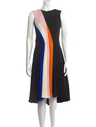 Pre-owned Dior Silk Midi Length Dress In Black