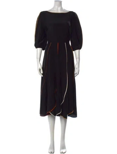 Pre-owned Dior Silk Midi Length Dress In Black