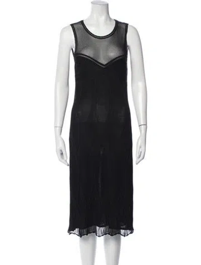 Pre-owned Dior Silk Midi Length Dress In Black