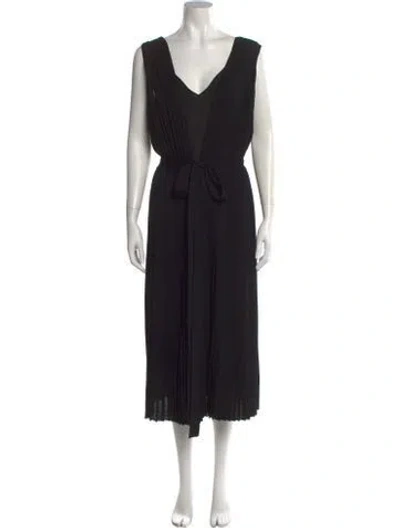 Pre-owned Dior Silk Midi Length Dress In Black