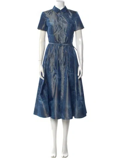 Pre-owned Dior Silk Midi Length Dress In Blue