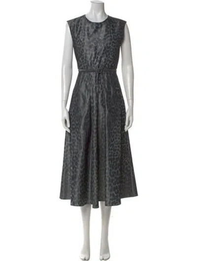 Pre-owned Dior Silk Midi Length Dress In Blue