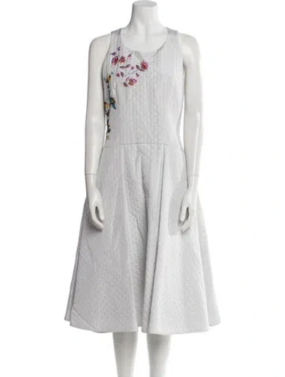 Pre-owned Dior Silk Midi Length Dress In Gray