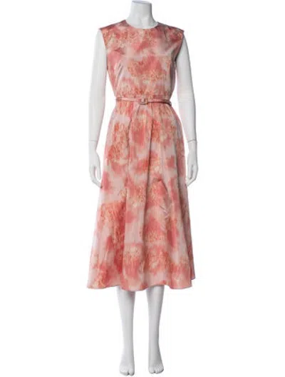 Pre-owned Dior Silk Midi Length Dress In Pink