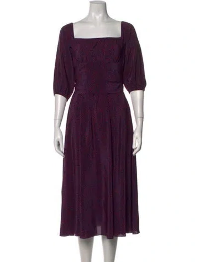 Pre-owned Dior Silk Midi Length Dress In Purple