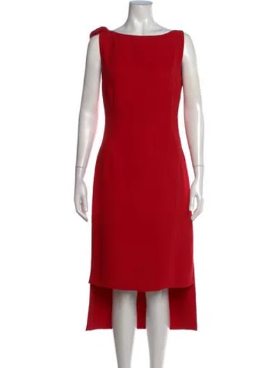 Pre-owned Dior Silk Midi Length Dress In Red
