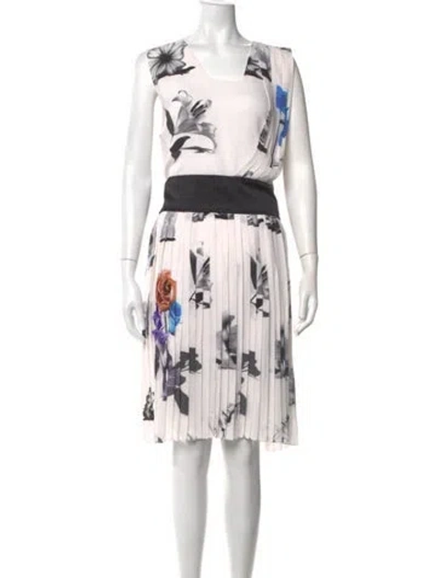 Pre-owned Dior Silk Midi Length Dress In White