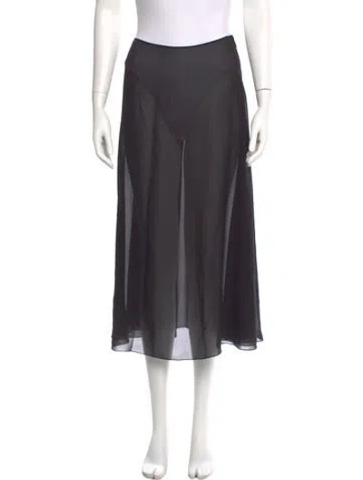 Pre-owned Dior Silk Midi Length Skirt In Black