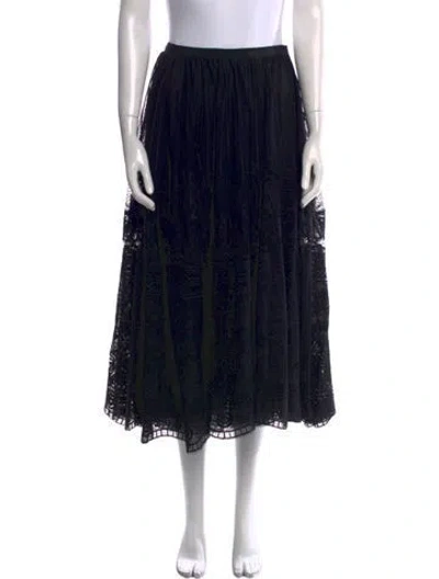 Pre-owned Dior Silk Midi Length Skirt In Black