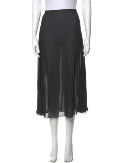 Pre-owned Dior Silk Midi Length Skirt In Black
