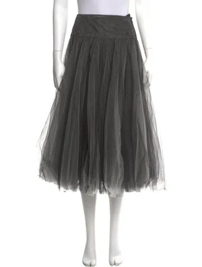 Pre-owned Dior Silk Midi Length Skirt In Black