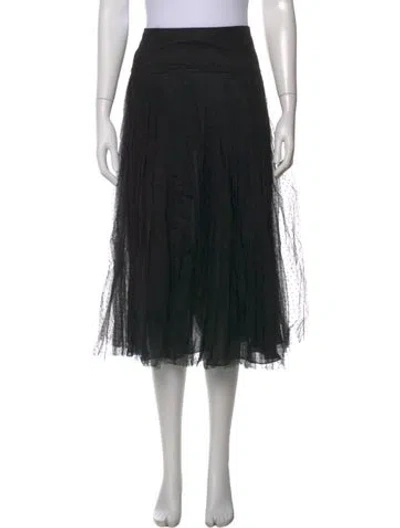 Pre-owned Dior Silk Midi Length Skirt In Black