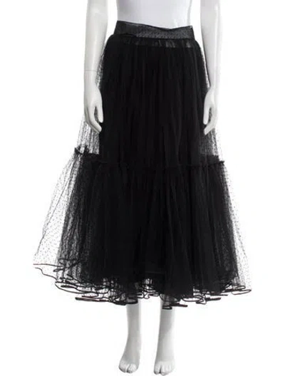 Pre-owned Dior Silk Midi Length Skirt In Black