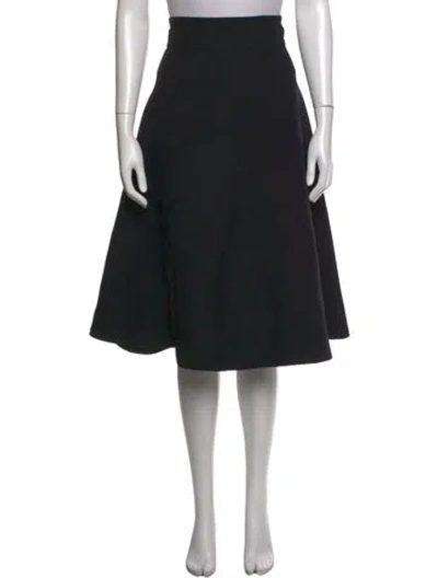Pre-owned Dior Silk Midi Length Skirt In Black