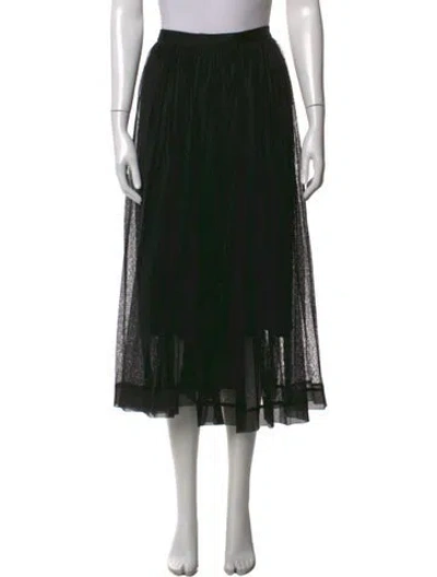 Pre-owned Dior Silk Midi Length Skirt In Black