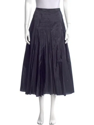 Pre-owned Dior Silk Midi Length Skirt In Blue