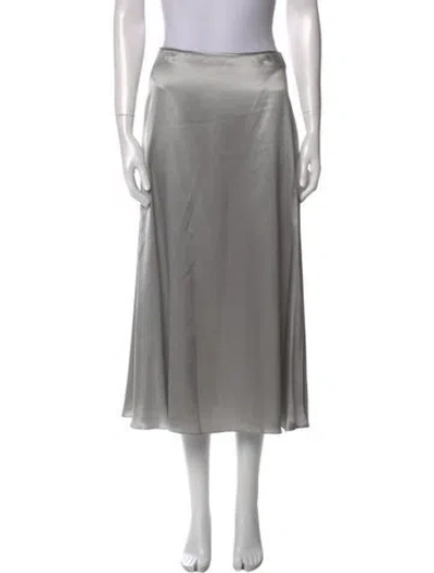 Pre-owned Dior Silk Midi Length Skirt In Gray