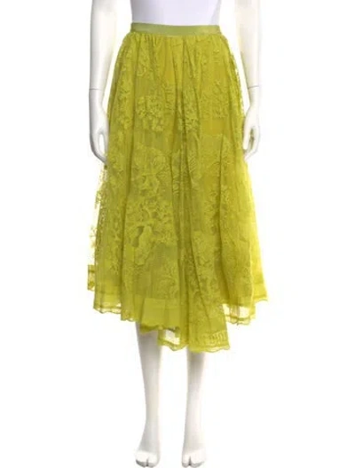 Pre-owned Dior Silk Midi Length Skirt In Green