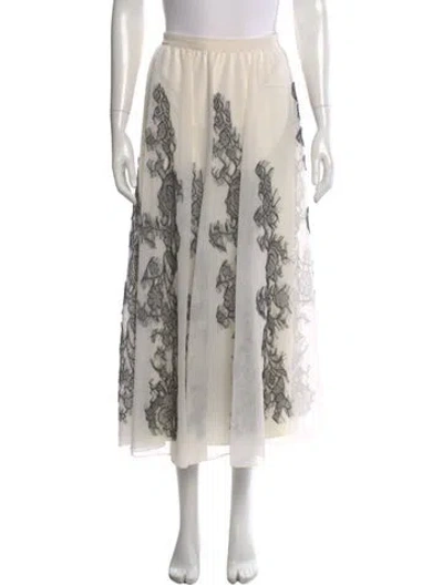 Pre-owned Dior Silk Midi Length Skirt In Neutral