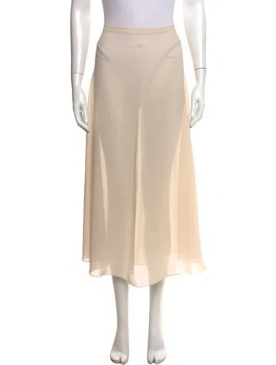 Pre-owned Dior Silk Midi Length Skirt In Neutral