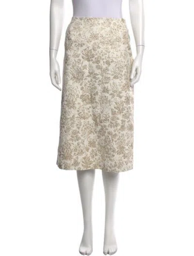 Pre-owned Dior Silk Midi Length Skirt In Neutrals