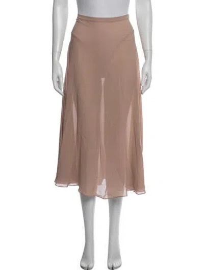 Pre-owned Dior Silk Midi Length Skirt In Pink