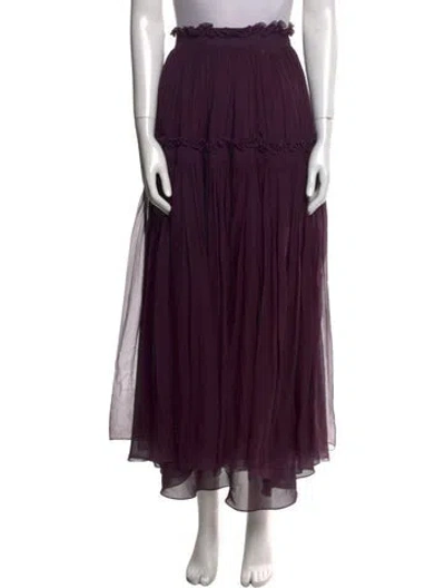 Pre-owned Dior Silk Midi Length Skirt In Purple