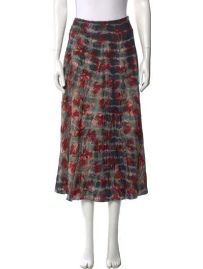 Pre-owned Dior Silk Midi Length Skirt In Red