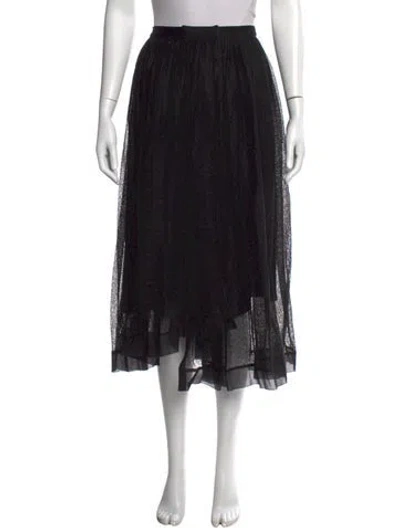 Pre-owned Dior Silk Midi Length Skirt W/ Tags In Black