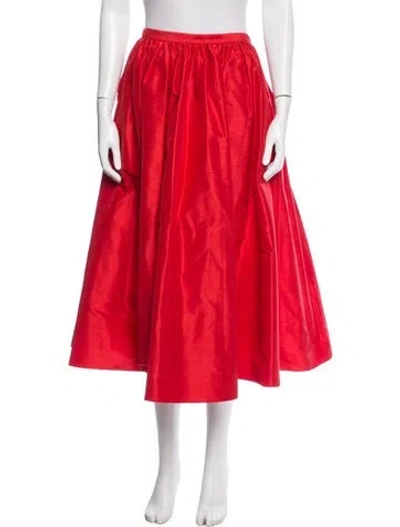 Pre-owned Dior Silk Midi Length Skirt W/ Tags In Red