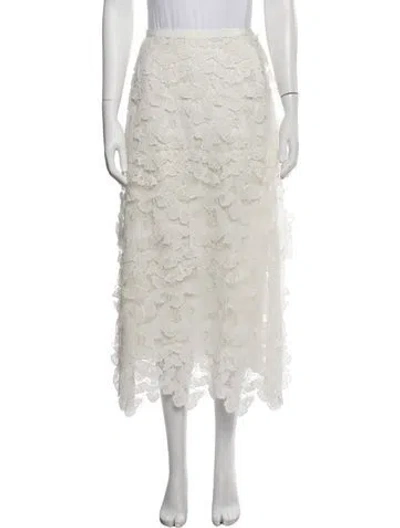 Pre-owned Dior Silk Midi Length Skirt In White