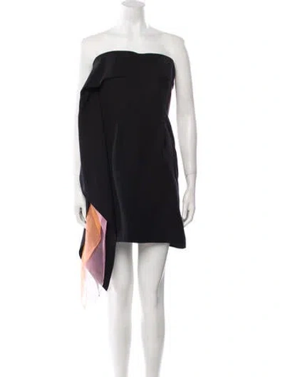 Pre-owned Dior Silk Mini Dress In Black