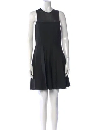 Pre-owned Dior Silk Mini Dress In Black