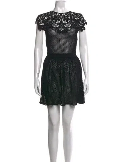 Pre-owned Dior Silk Mini Dress In Black