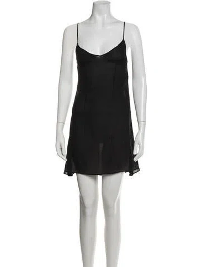 Pre-owned Dior Silk Mini Dress In Black