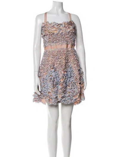 Pre-owned Dior Silk Mini Dress In Blue