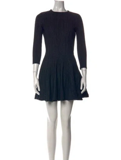 Pre-owned Dior Silk Mini Dress In Blue