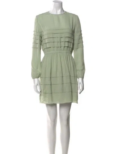 Pre-owned Dior Silk Mini Dress In Green