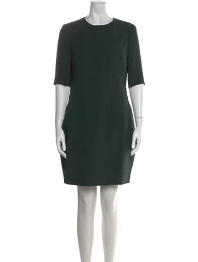 Pre-owned Dior Silk Mini Dress In Green
