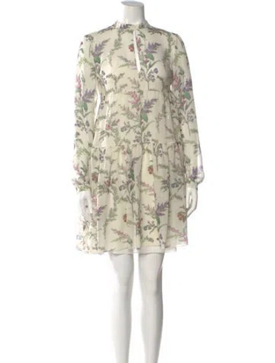 Pre-owned Dior Silk Mini Dress In Neutral