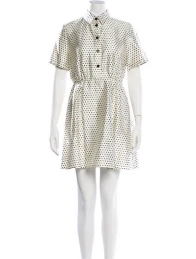 Pre-owned Dior Silk Mini Dress In Neutral
