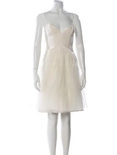 Pre-owned Dior Silk Mini Dress In Neutral