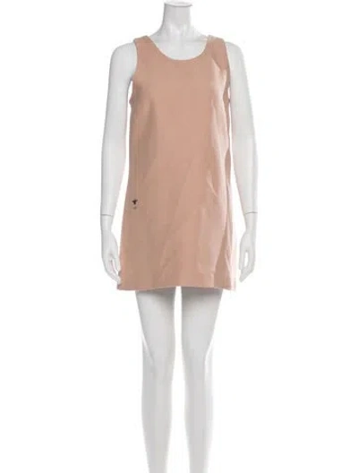 Pre-owned Dior Silk Mini Dress In Neutrals